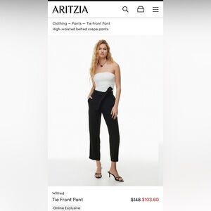 Wilfred/ Arizta 
Tie Front Pant size 4, worn one time